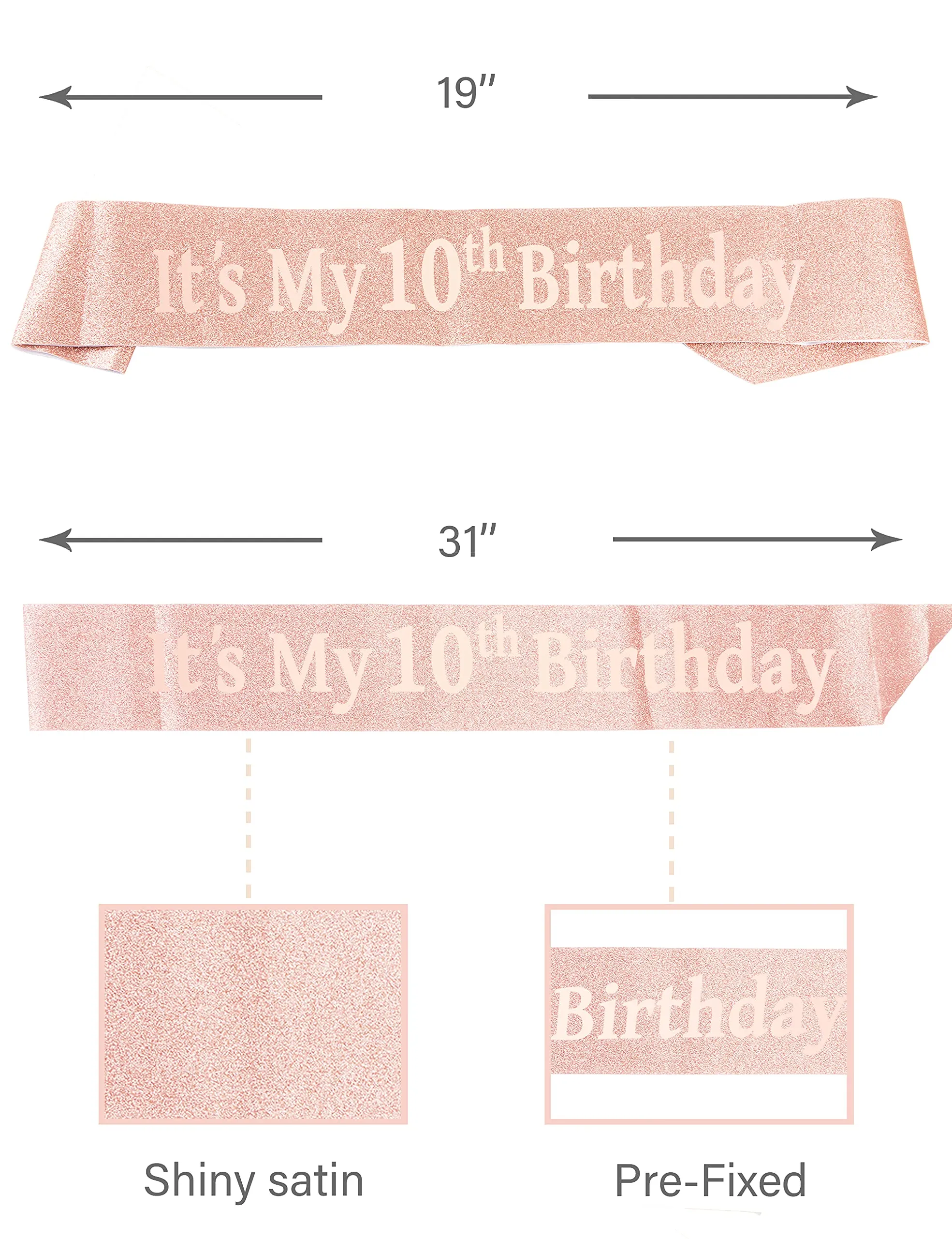 10th Birthday,10th Birthday Decorations for Girls,10th Birthday Tiara and Sash,10th