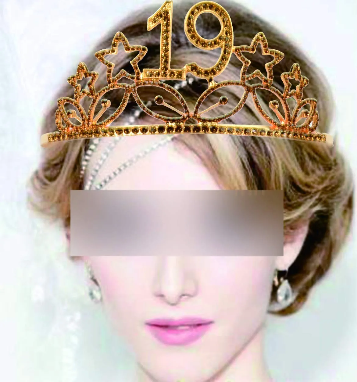 19th Birthday Gifts for Girl, 19th Birthday Tiara and Sash Gold, HAPPY 19th Birthday Party