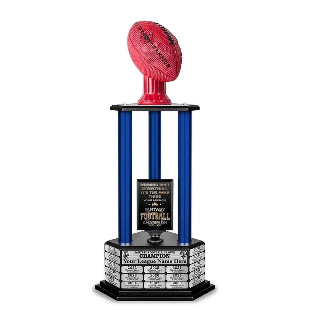 26"-36" Perpetual Fantasy Football Trophy - Red Football