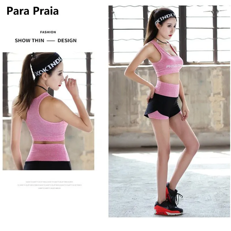 3 Piece High Waist Three Piece Yoga Set Sportswear for Women Sports Bra Fitness Clothing Women Sports Shorts Gym Workout Crop Top Women