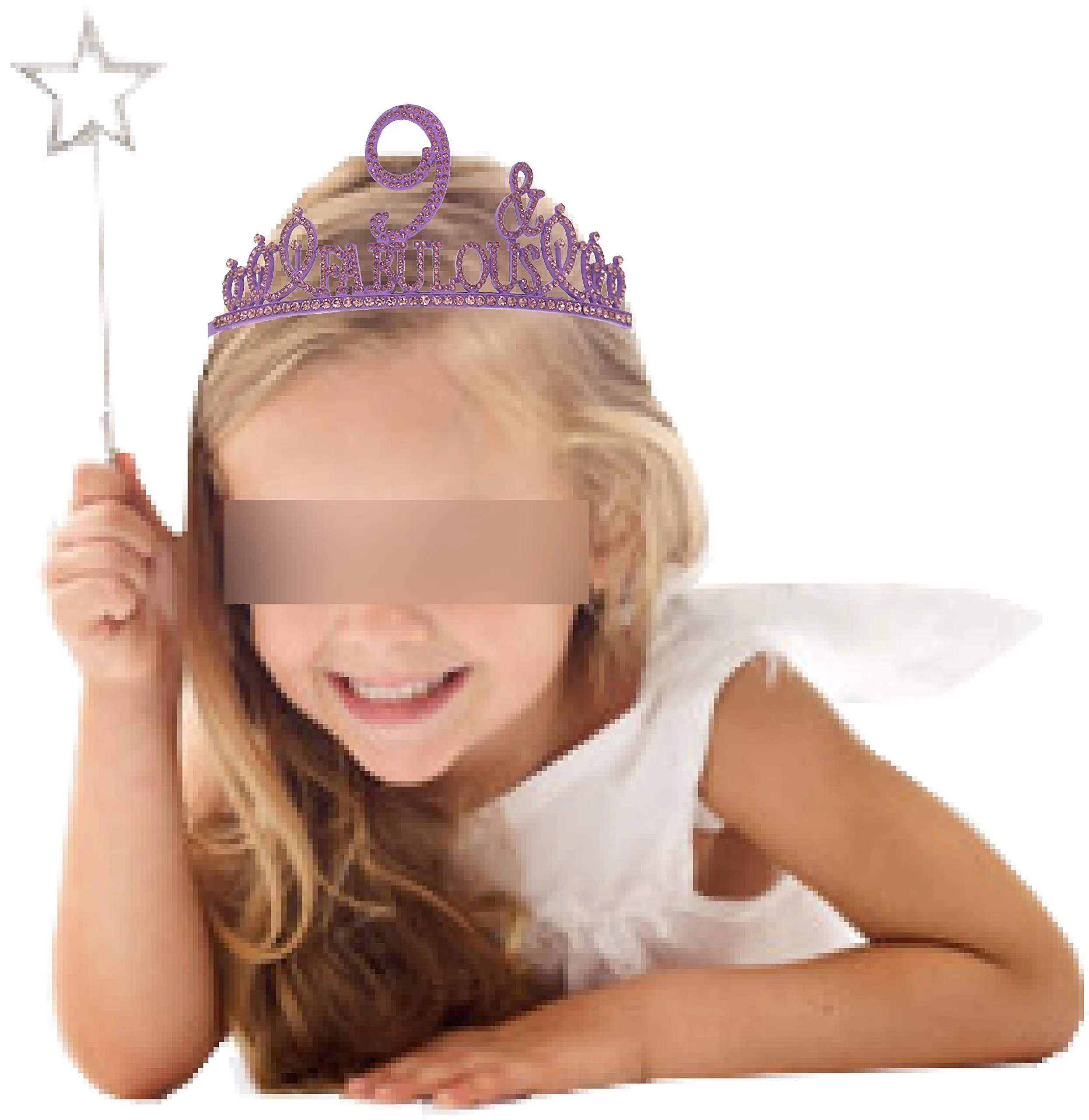 9th Birthday Gifts for Girls,9th Birthday Tiara and Sash Purple,9th Birthday Decorations