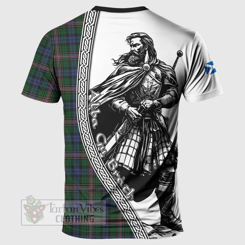 Allison Tartan Clan Crest T-Shirt with Highlander Warrior Celtic Style