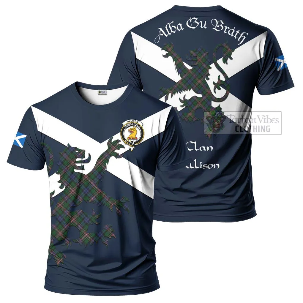 Allison Tartan Lion Rampant T-Shirt Proudly Display Your Heritage with Alba Gu Brath and Clan Name