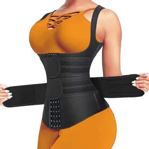 Amazing Waist Trainer Body Shaper for Women - Plus Size 2 Straps Steel Bones Workout - Sauna Trimmer Neoprene Slimming Exercise Corset Tops (FH)(FHW1)(1U31)(1U24)