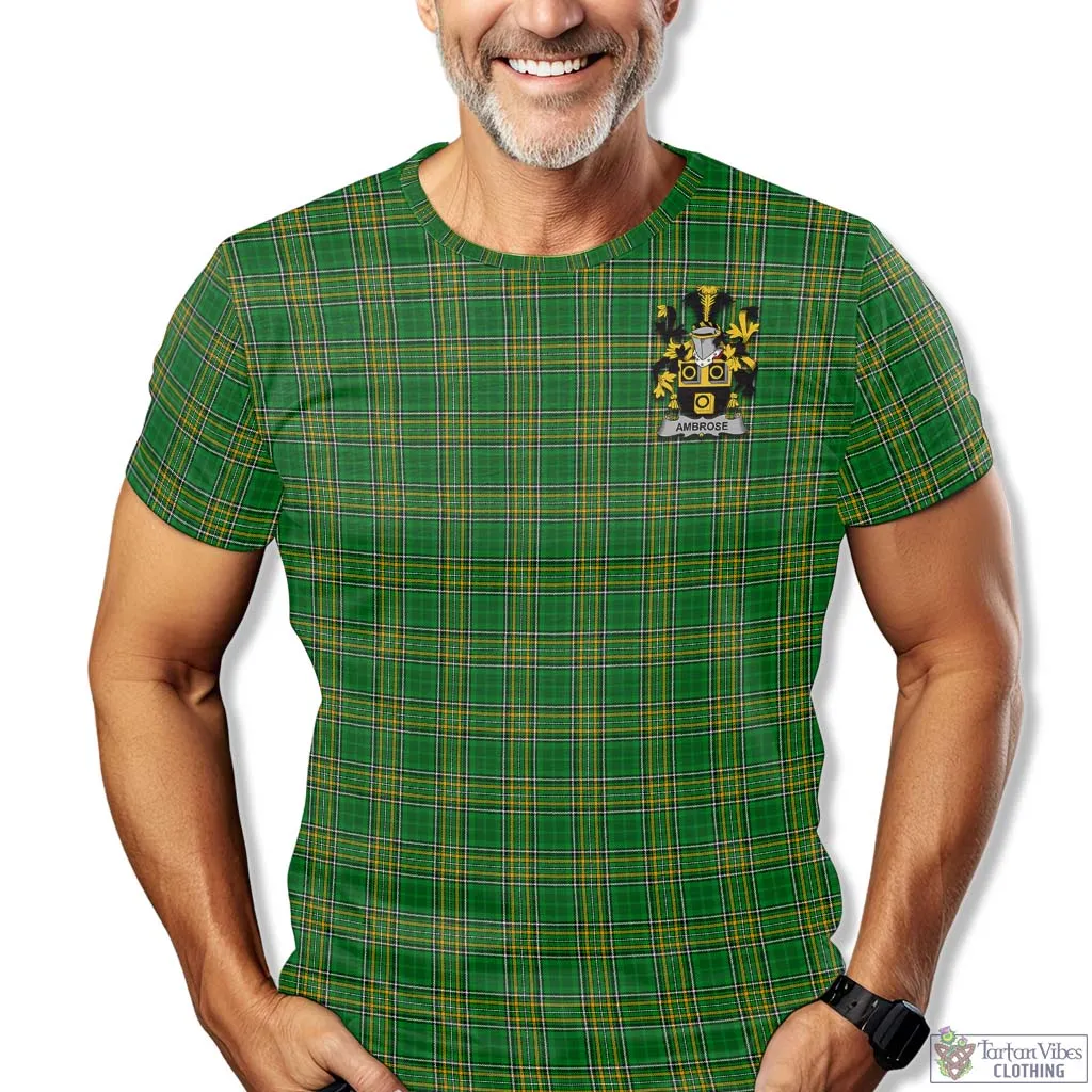 Ambrose Irish Clan Tartan T-Shirt with Family Seal