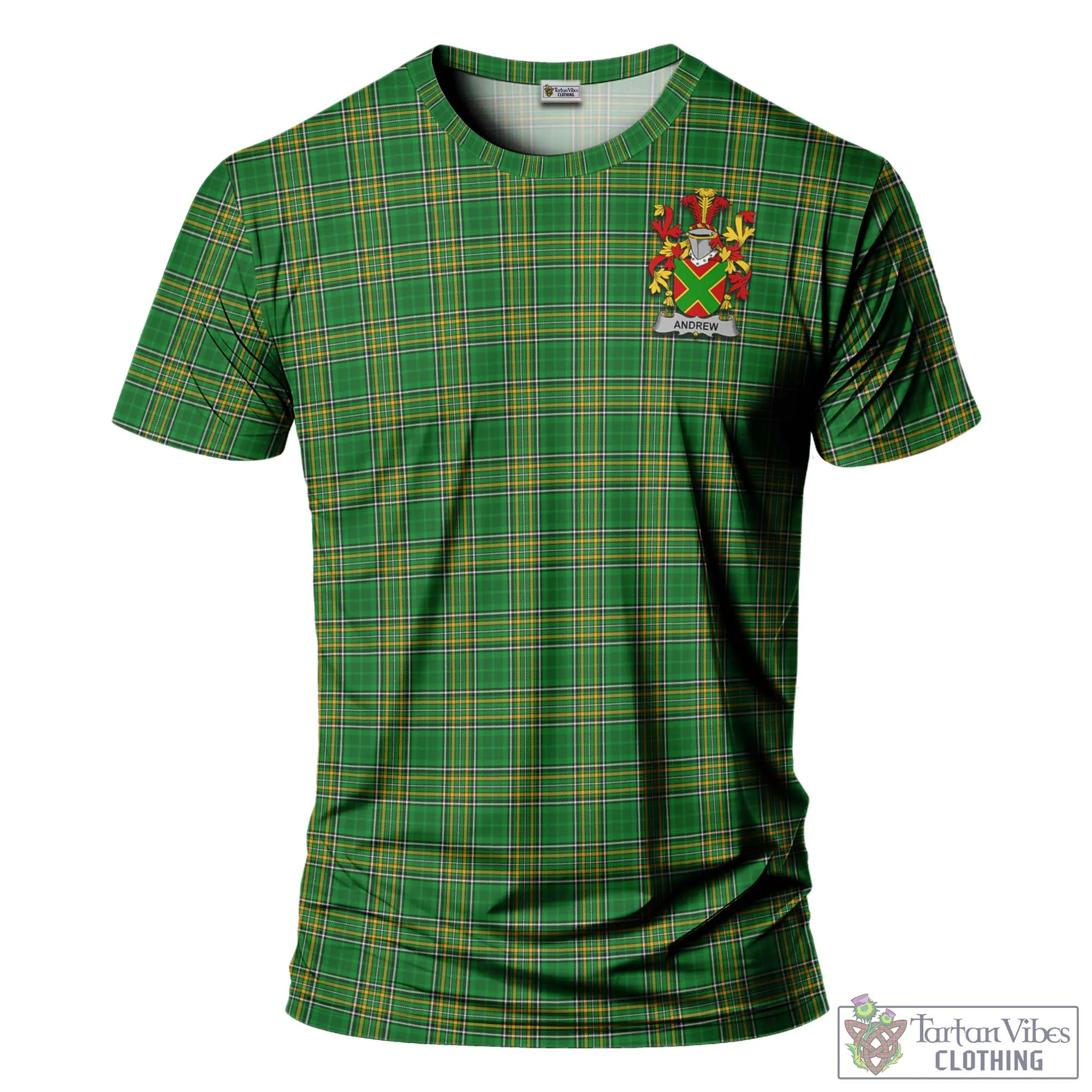 Andrew Irish Clan Tartan T-Shirt with Family Seal