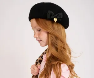 Angel's Face Girls BLACK Beret Hat