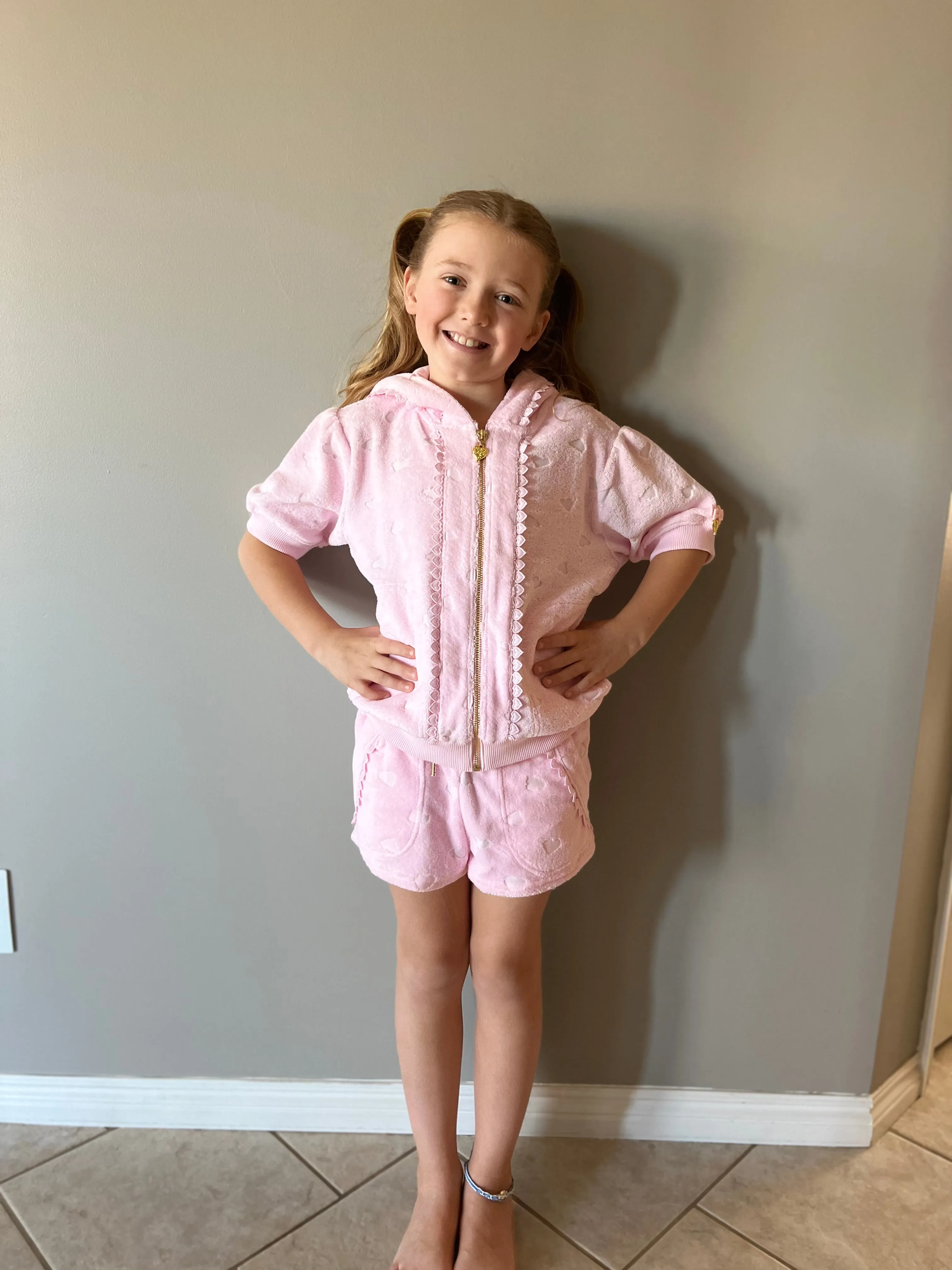 Angel's Face Girls Fairy Pink Hoodie & Shorts Tracksuit