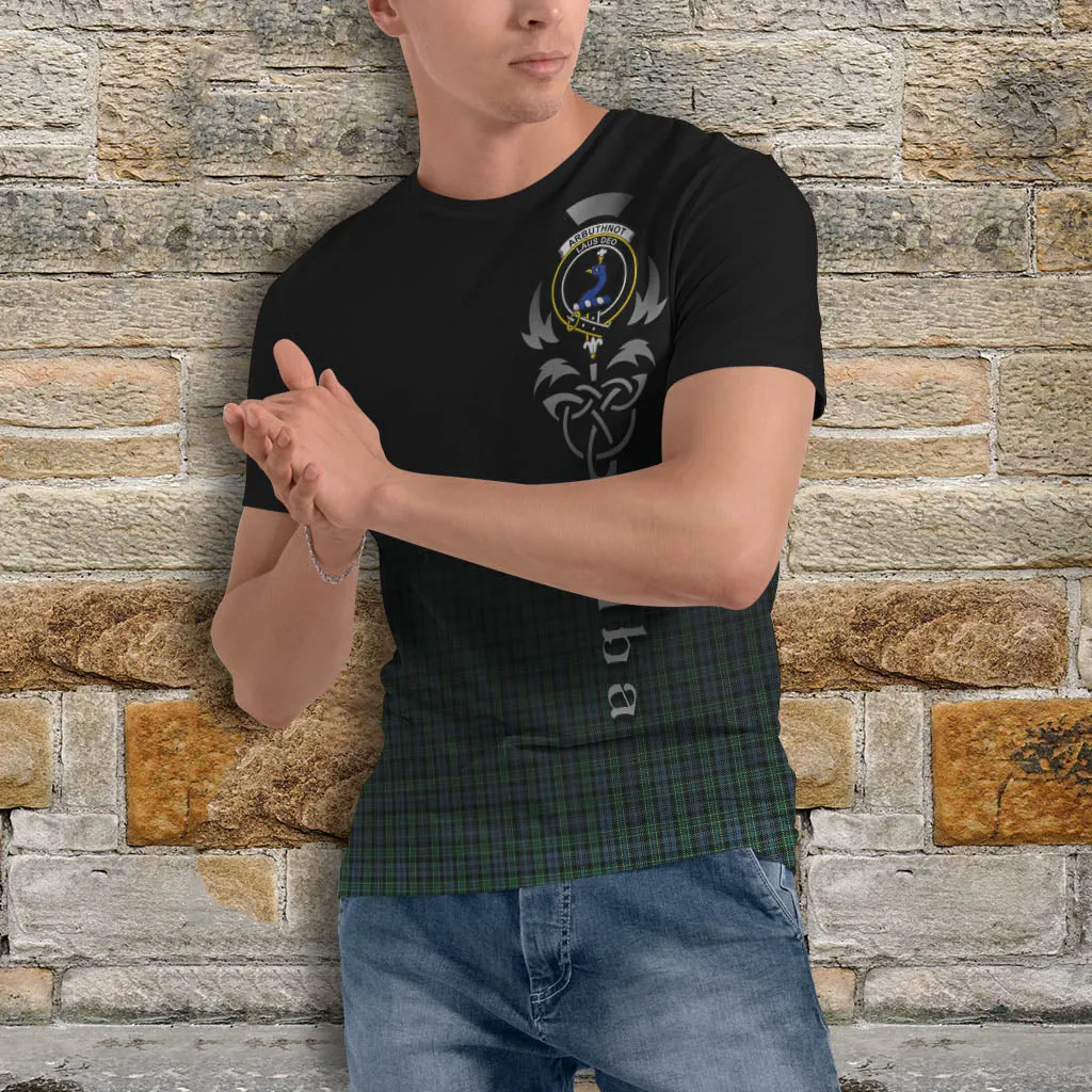 Arbuthnot Tartan T-Shirt Featuring Alba Gu Brath Family Crest Celtic Inspired