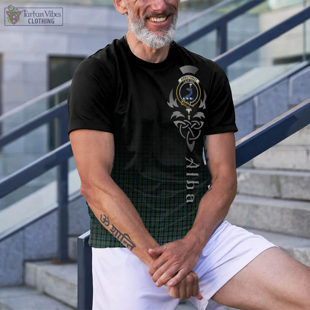 Arbuthnot Tartan T-Shirt Featuring Alba Gu Brath Family Crest Celtic Inspired