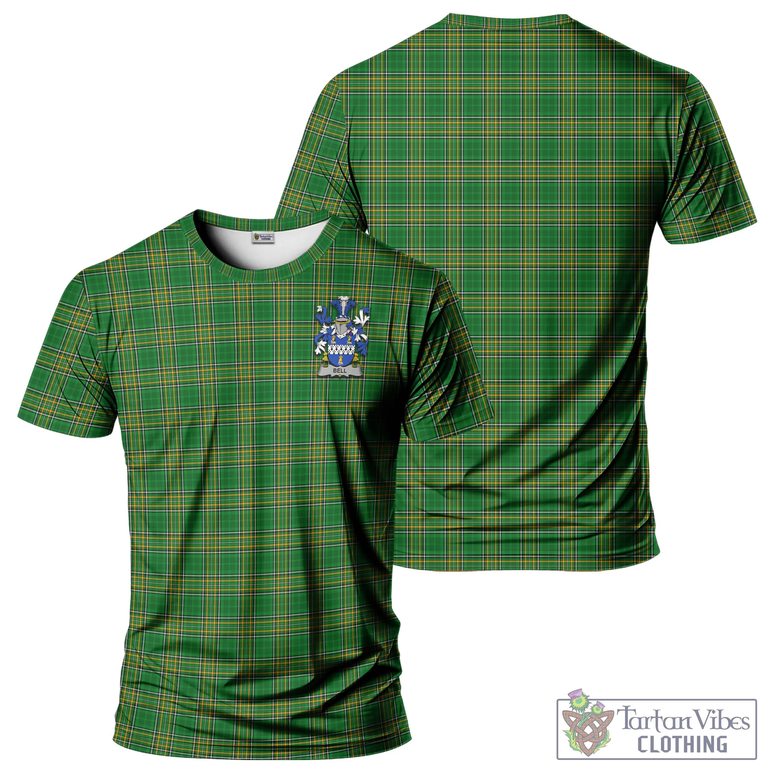 Bell Irish Clan Tartan T-Shirt with Family Seal