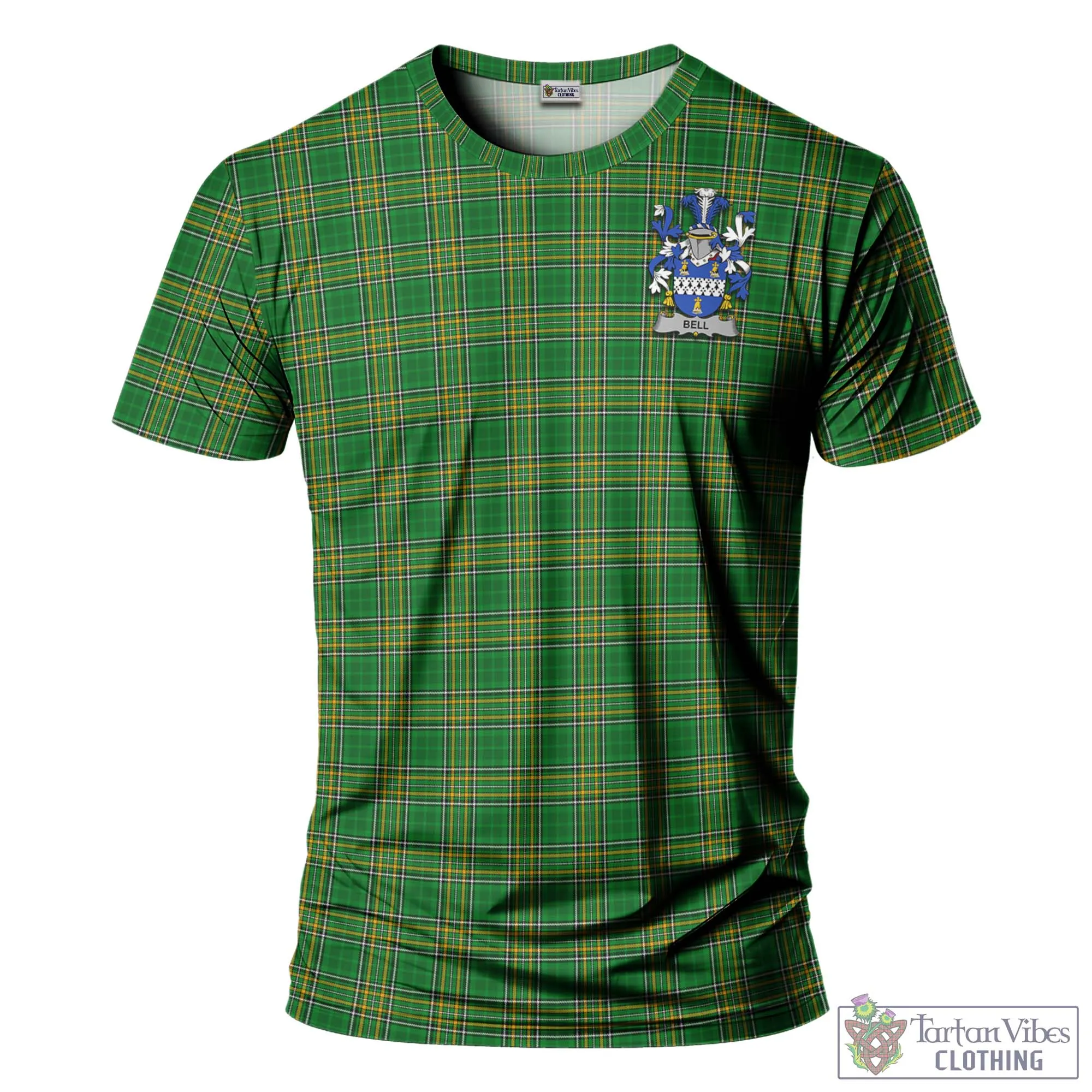 Bell Irish Clan Tartan T-Shirt with Family Seal