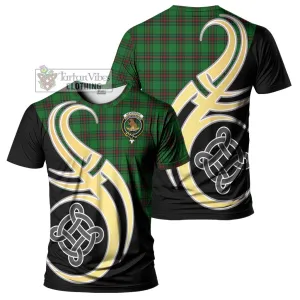 Beveridge Tartan T-Shirt with Family Crest and Celtic Symbol Style