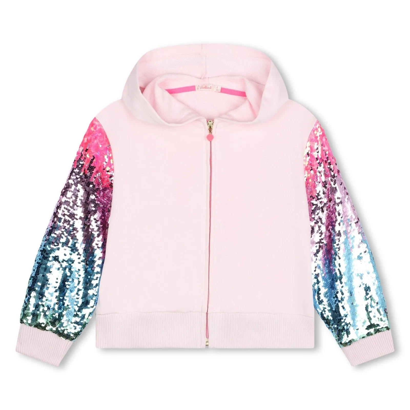 Billieblush Light Pink Sequin Zip Up Hoodie and Jogger Set