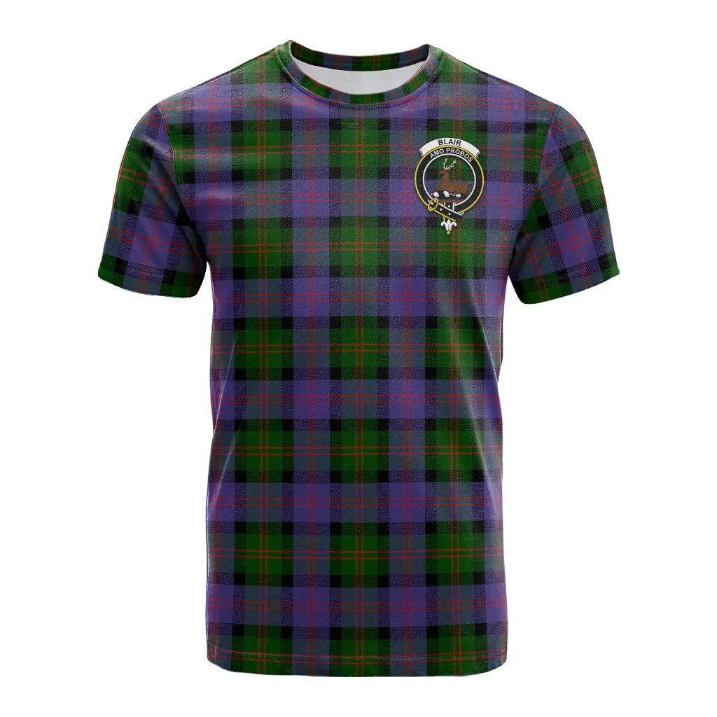 Blair Modern Tartan T-Shirt with Family Crest