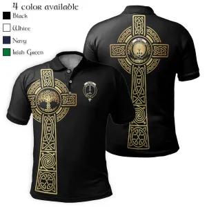 Blane Clan Polo Shirt with Golden Celtic Tree Of Life