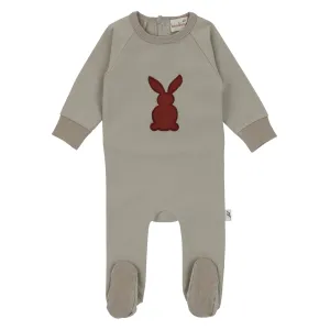 Bondoux Bunny Applique Beige Footie Girls