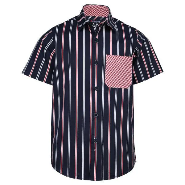 BOYS NAVY BLUE STRIPE SHIRT