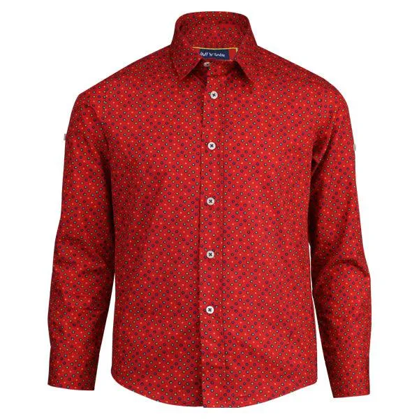 BOYS RED LONG SLEEVE SHIRT