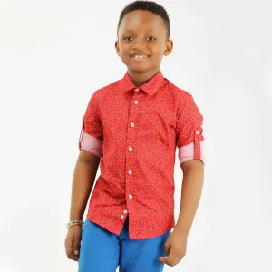 BOYS RED LONG SLEEVE SHIRT