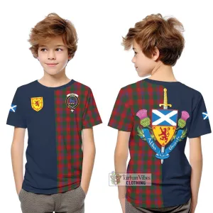 Bruce Old Tartan Kid T-Shirt Alba with Scottish Lion Royal Arm Half Style