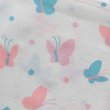 Butterfly Random Printed Muslin Swaddle Blanket For Baby By MM - 1 Pc