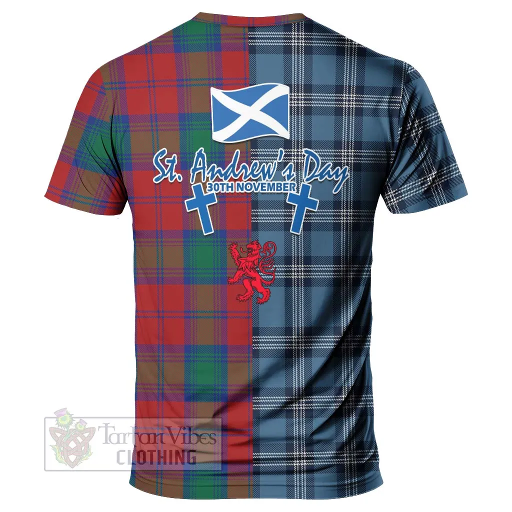 Byres (Byses) Tartan T-Shirt Happy St. Andrew's Day Half Tartan Style