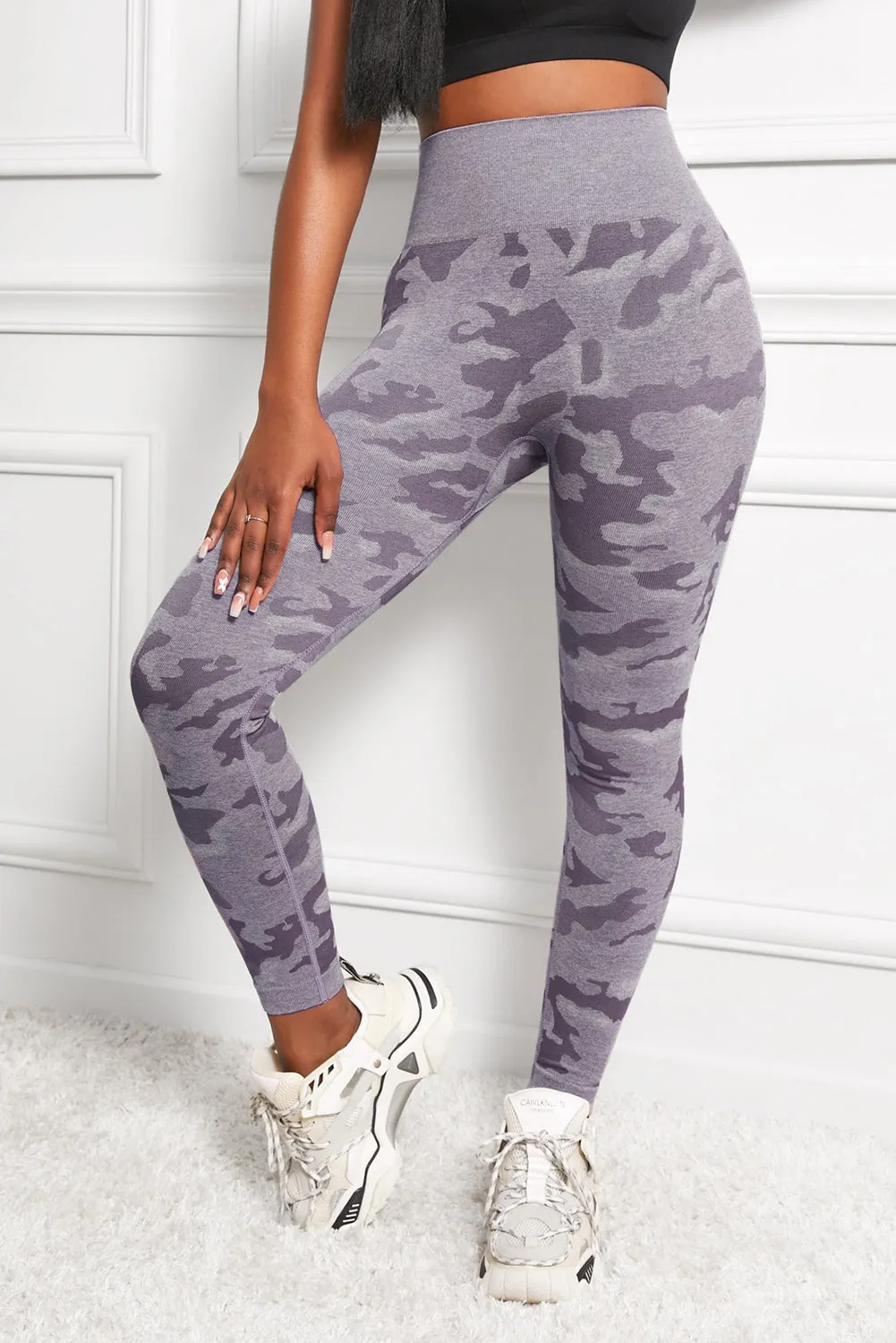 Camo Print Seamless High Waist Yoga Leggings (TBL) T