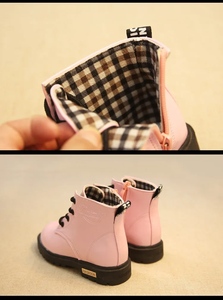 Children Shoes Snow Boots for Kids Boys Girls PU Leather Winter Shoes