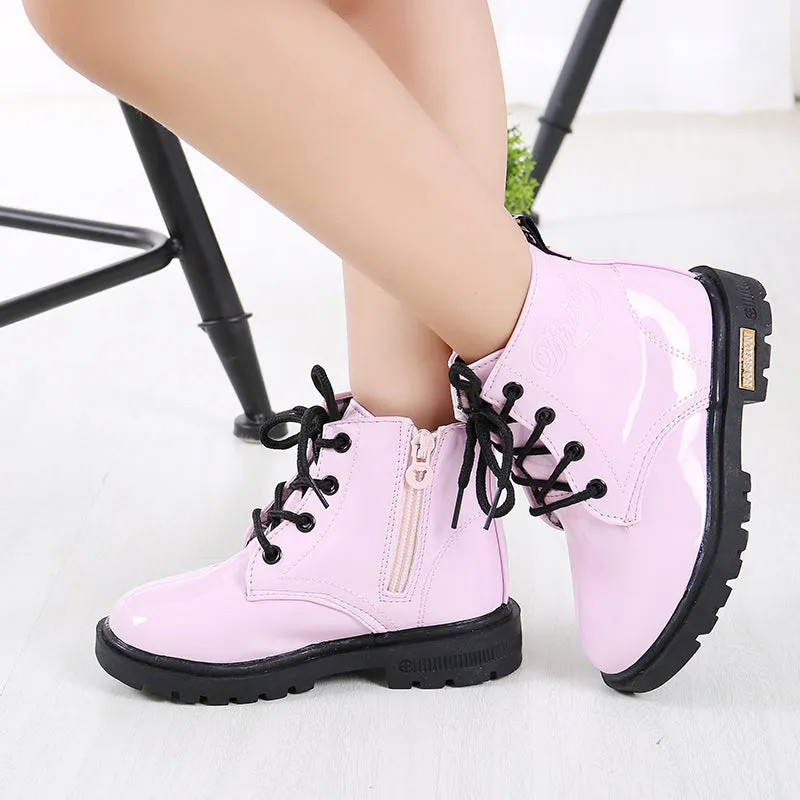 Children Shoes Snow Boots for Kids Boys Girls PU Leather Winter Shoes