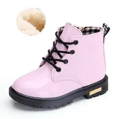 Children Shoes Snow Boots for Kids Boys Girls PU Leather Winter Shoes