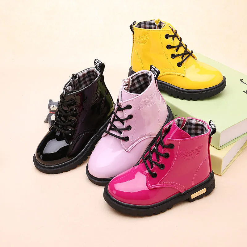 Children Shoes Snow Boots for Kids Boys Girls PU Leather Winter Shoes