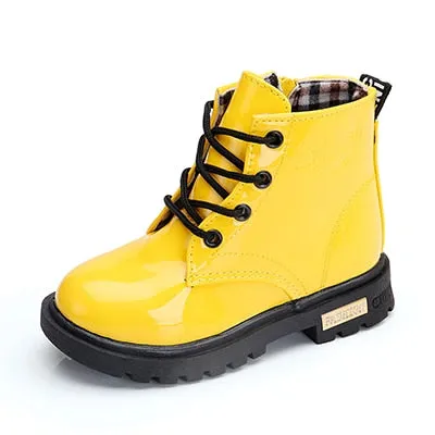 Children Shoes Snow Boots for Kids Boys Girls PU Leather Winter Shoes