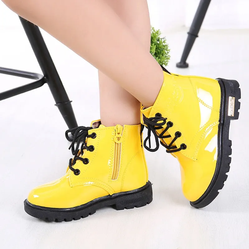 Children Shoes Snow Boots for Kids Boys Girls PU Leather Winter Shoes