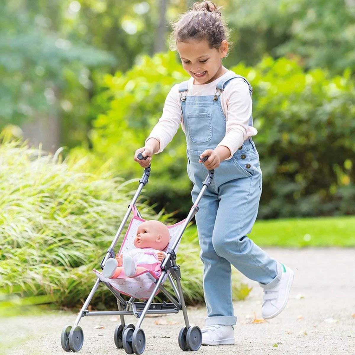 Corolle Pink Umbrella Stroller - 14, 16 & 17-inch