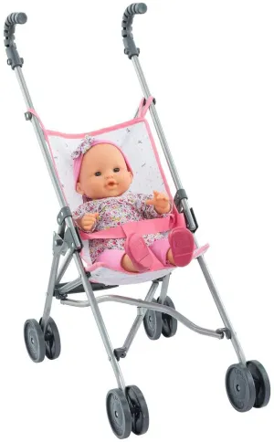 Corolle Pink Umbrella Stroller - 14, 16 & 17-inch