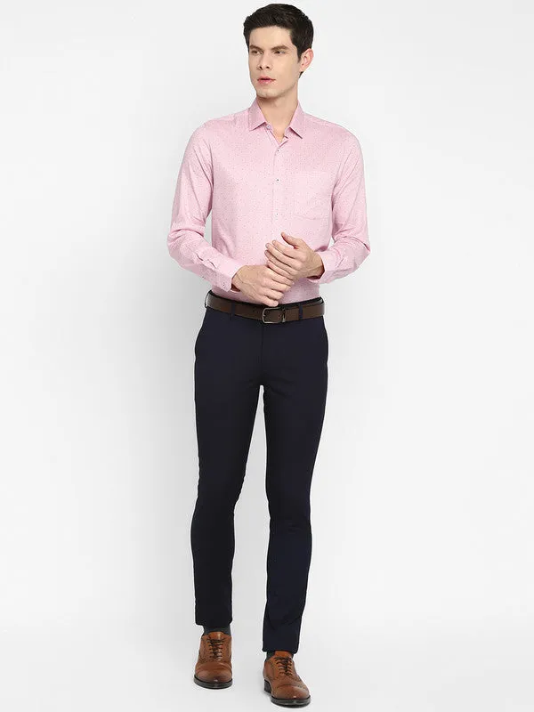 Cotton Pink Slim Fit Printed Shirts