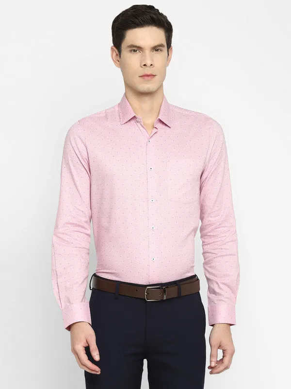 Cotton Pink Slim Fit Printed Shirts