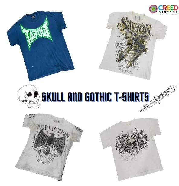 CR1221 Crazy Skull and Gothic T-Shirt - 40 Pcs