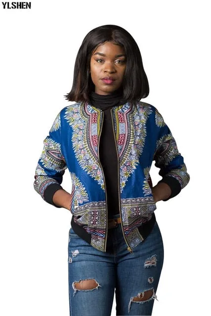 Dashiki African Dresses Clothes for Women Traditional Print Jacket Africa Dress Clothing Bazin Broder New Robe Africaine Tops