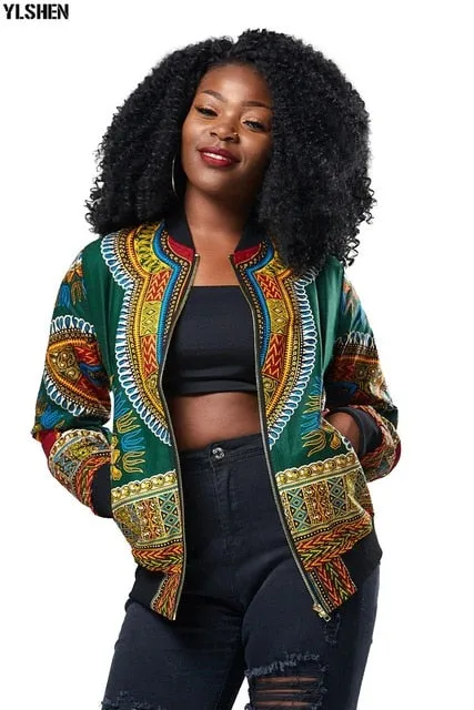 Dashiki African Dresses Clothes for Women Traditional Print Jacket Africa Dress Clothing Bazin Broder New Robe Africaine Tops