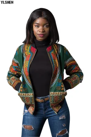 Dashiki African Dresses Clothes for Women Traditional Print Jacket Africa Dress Clothing Bazin Broder New Robe Africaine Tops