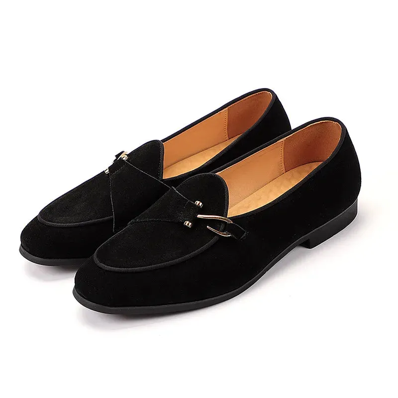 Elegant suede leather loafers