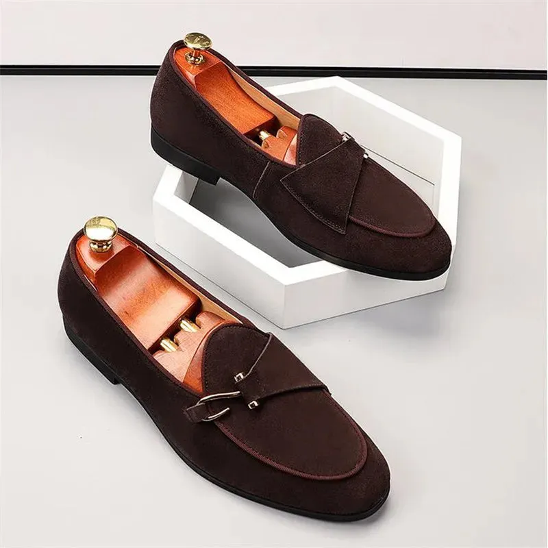 Elegant suede leather loafers