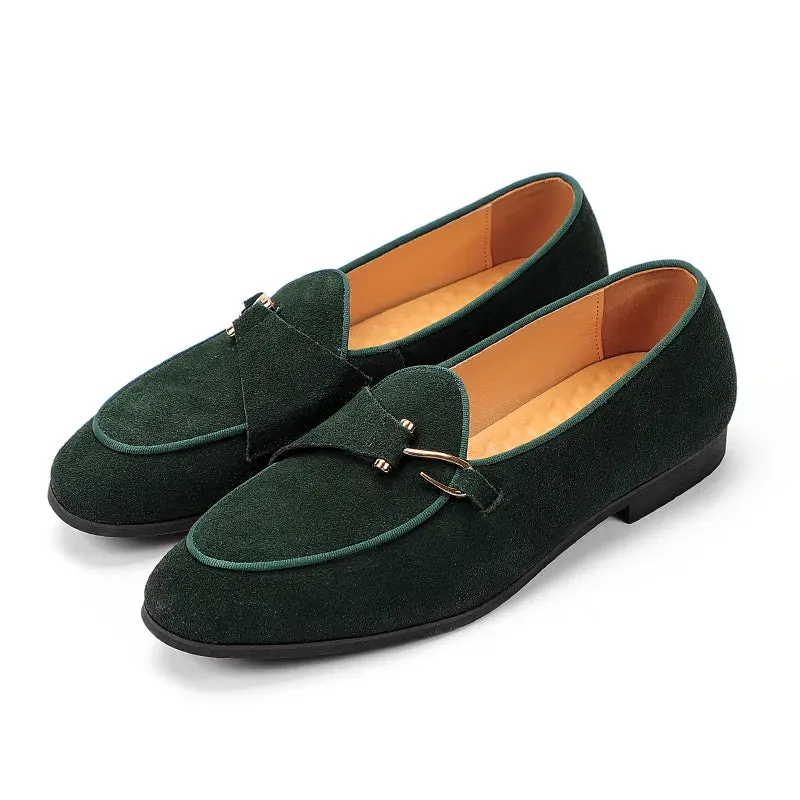 Elegant suede leather loafers