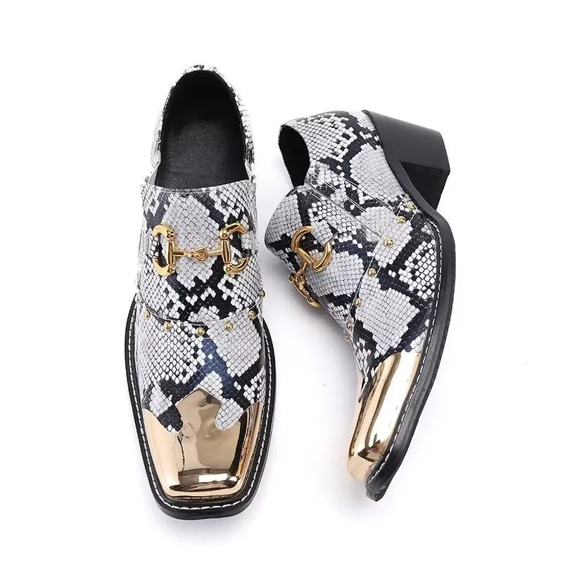 ExoticLux Leather Slip-on Dress Shoes