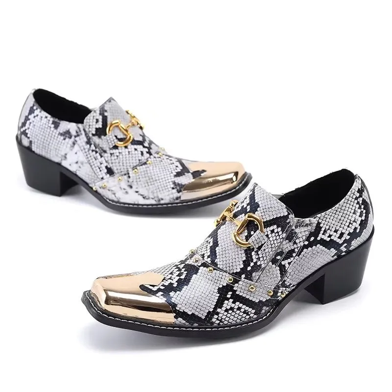 ExoticLux Leather Slip-on Dress Shoes