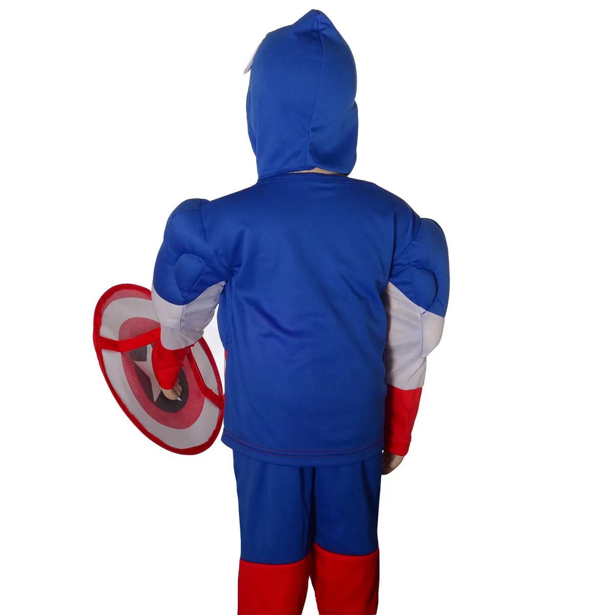 FC030B - Muscle Captain Superhero Costume with Mask and Shield for Toddler & Kids Boys