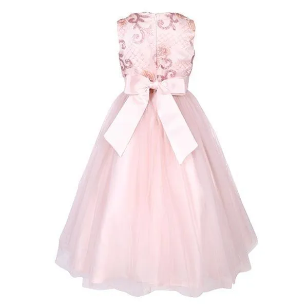 GIRLS EMBELLISHED PARTY DRESS - PINK