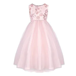 GIRLS EMBELLISHED PARTY DRESS - PINK